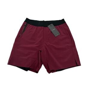 NWT Ten Thousand 7 Inch Interval Short Mens Small Red With Liner Stretch